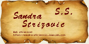 Sandra Strizović vizit kartica
